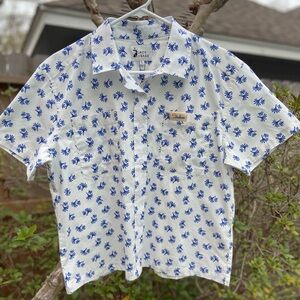 JACK + SAGE NWT Women’s Visit Anaheim Palm Print Short Sleeve Camp Shirt Size L